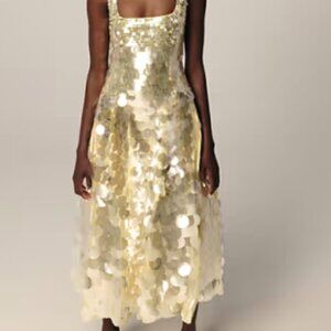 ✨ ASOS ARRANGE Sequin Midi Dress – Lemon size 8 US✨